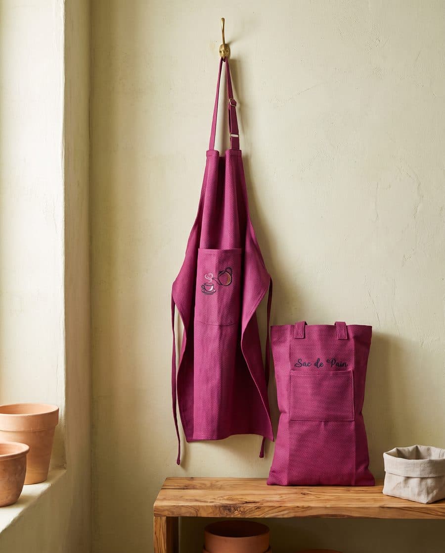 Le Duo — Tablier + Sac de Pain Fuchsia